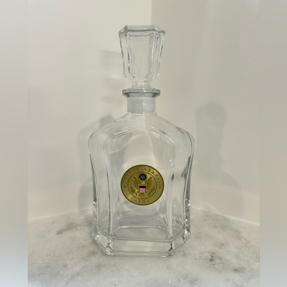 U.S. Army Clear Glass Quality Design Liquor Decanter